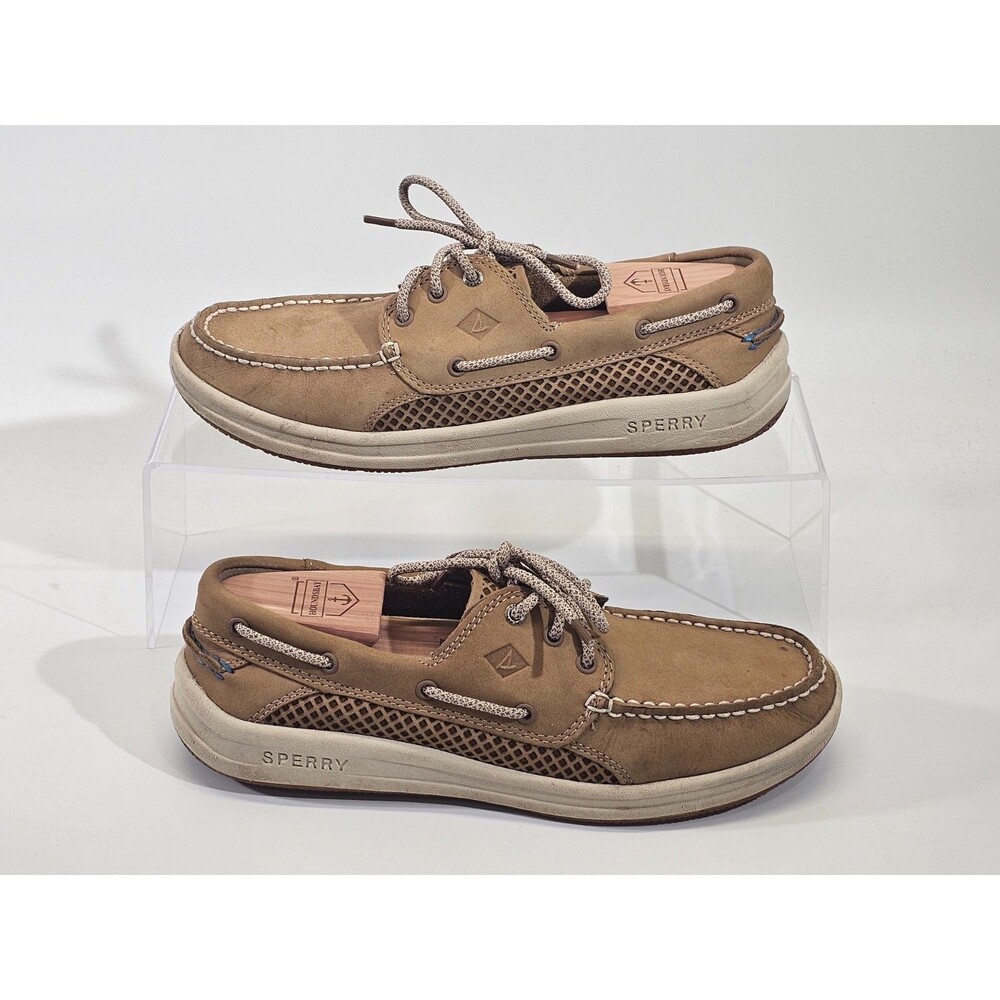 Sperry Mens 8.5M Gamefish Leather Boat Shoe‎ Tan Casual Loafer Slip On Shoes EUC - Picture 2 of 9